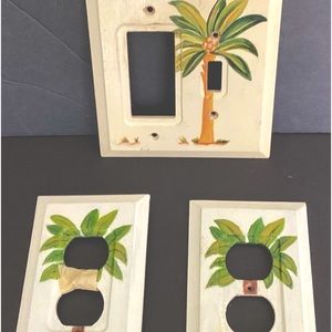 Wonderful Set of Hnad-Paint Wood Switch Plate with Palm Trees